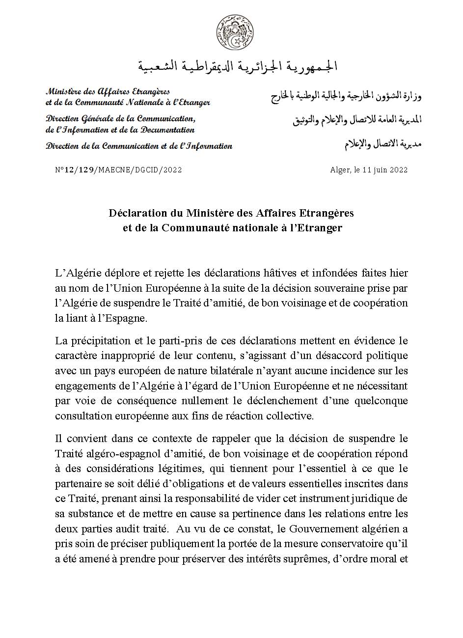 11 06 2022 DÃclaration du MAECNE UE Espagne Page 1
